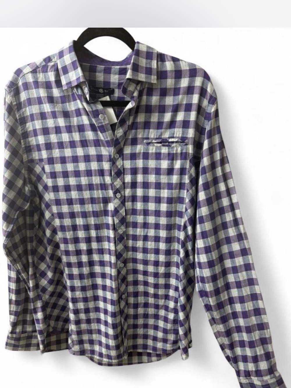 Stone Rose Purple and White gingham Button-Down Shirt preppy